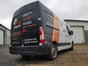 Véhicule semi ou covering Atelier Publicitaire Luxembourg.